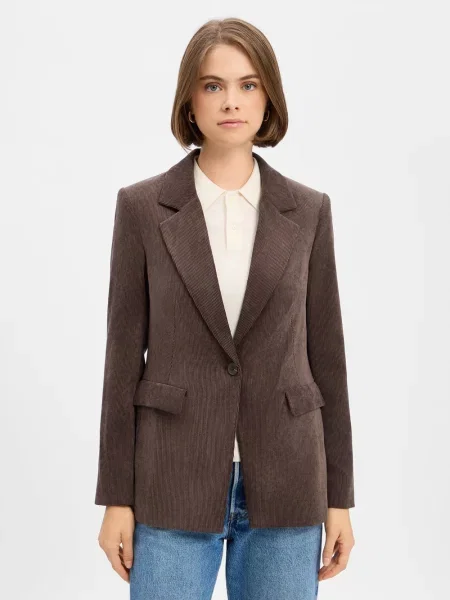 Marynarka w stylu krój regular fit o wyglądzie sztruksu Comma brązowa