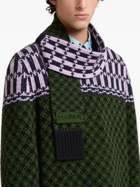 Fular Marni din jacard verde