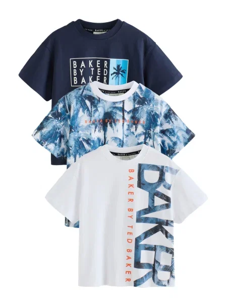 Baker by Ted Baker Tricou bleumarin / opal / portocaliu alb