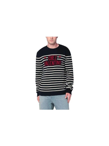 Pulover Valentino din jacard albastru