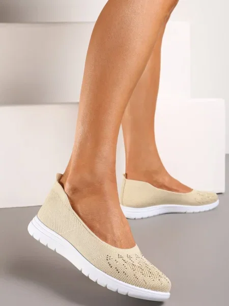 Tenisi cu pietre strasuri Lomadia bej