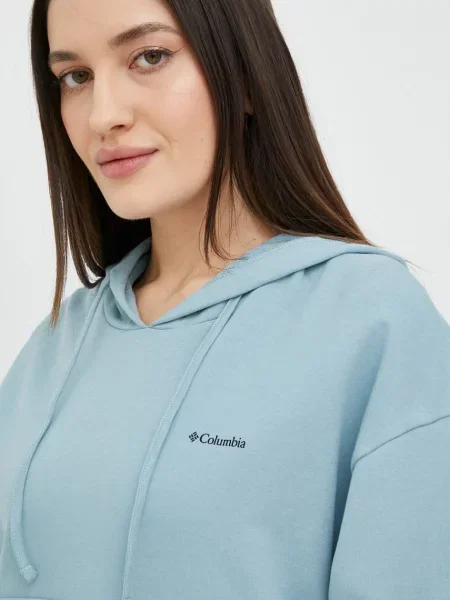Суичър с качулка Columbia с качулка синьо