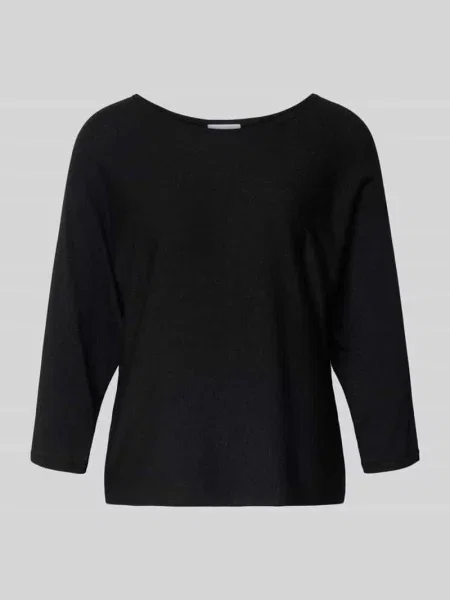 Sweter o kroju relaxed fit z imitacji dzianiny z mieszanki Comma czarny