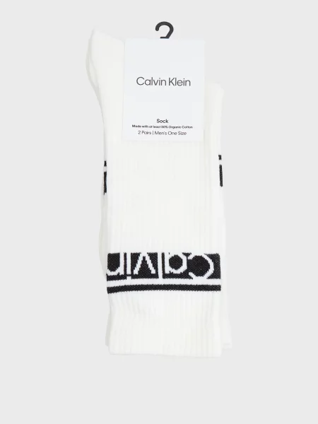 У смужку шкарпетки Calvin Klein з автографом білі