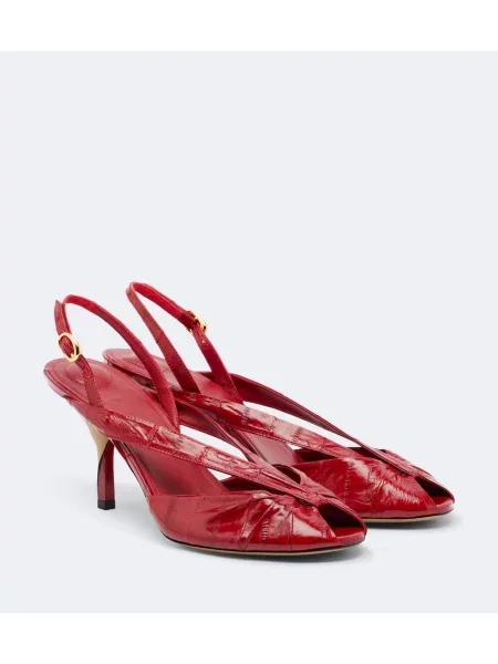 Pantofi cu toc Jacquemus din piele roșu