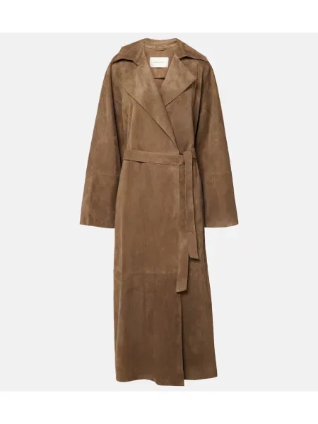 Płaszcz Magda Butrym zamszowy kopertowy beżowy