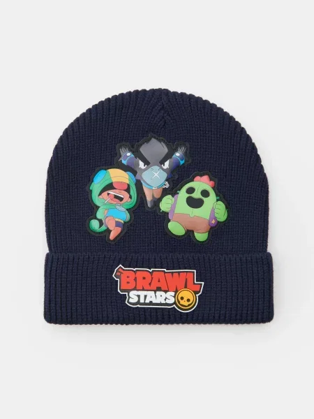 Sinsay Čepice Beanie s příměsí viskózy Brawl Stars námořnická modrá