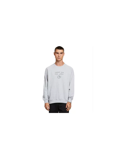 Dedicated Sweatshirt Malmoe Local Planet Grey Melange Mężczyźni Bluzy i bluzy z kapturem Dedicated Szary Size: S czarna