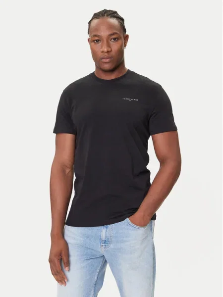 Tricou Tommy Jeans cu mâneci scurte negru