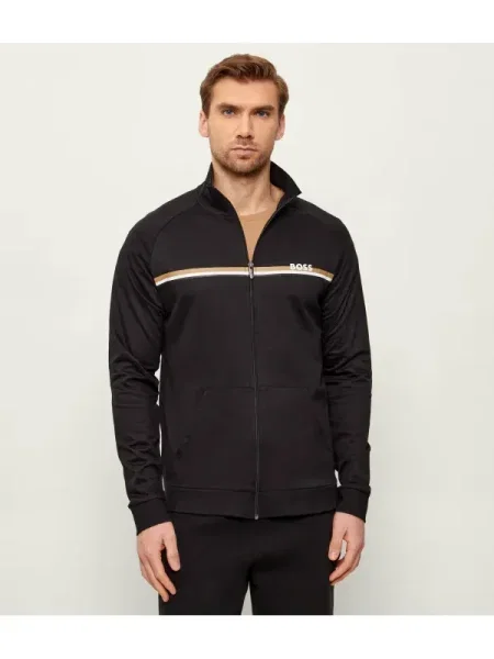 BOSS bluză lounge Authentic Jacket Z cu imprimeu negru