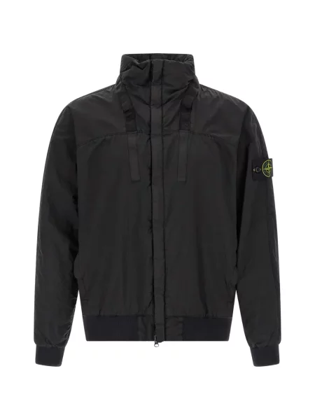 Geacă bomber Stone Island cu strasuri cu nervuri negru