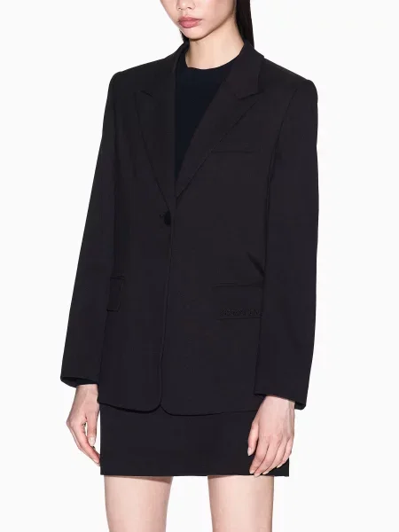 Блейзер Armani Exchange поліестер/віскоза чорний