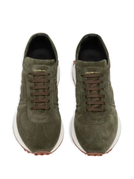 Sneakerși Officine Creative din piele de căprioară verde