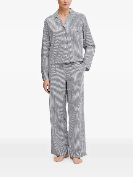 Koszula Polo Ralph Lauren wełniana z kapturem do kolan niebieska