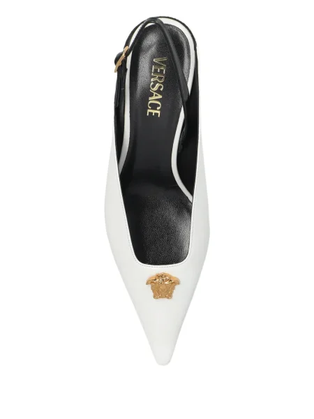 Pantofi cu toc Versace din piele alb