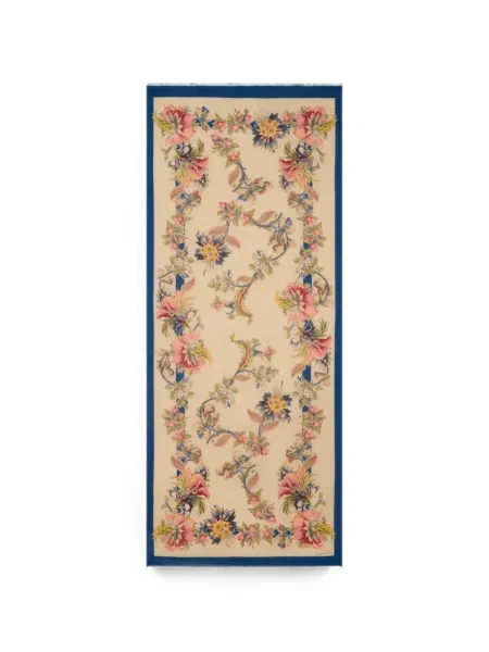 Fular Etro cu model floral din jacard