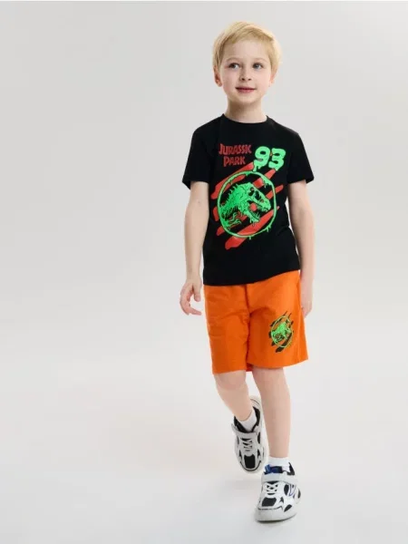 Sinsay Souprava trička a kraťas Jurassic Park černá