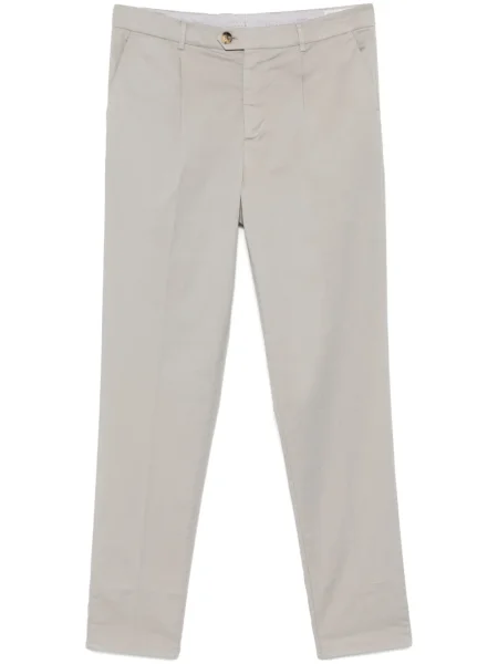 Plisované zúžené kalhoty Brunello Cucinelli šedé