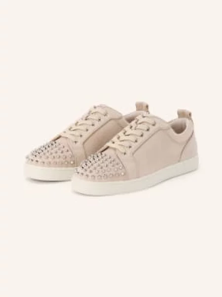Christian Louboutin Sneakersy Louis Junior Z Nitami beige beżowe