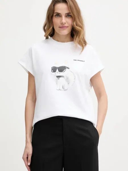 Karl Lagerfeld Tričko zmiešané farby biela