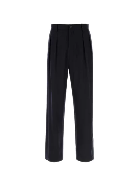 Pantaloni Emporio Armani de lână albastru