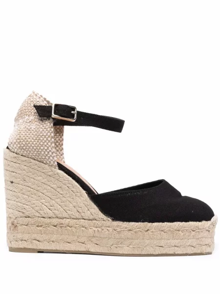Espadrile Castaner cu pană negru