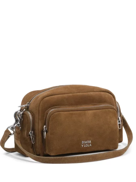 Geanta crossbody Bimba Y Lola din piele de căprioară maro