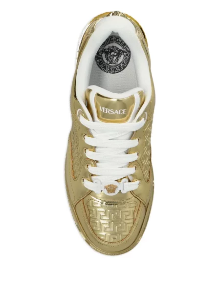 Sneakerși Versace din piele auriu