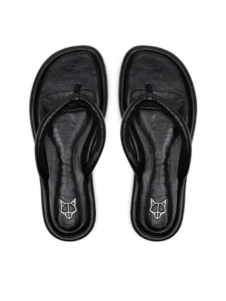 Кожени джапанки Naked Wolfe Grenada с равна подметка Grenada Black Leather черно