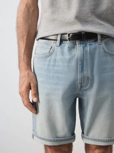 Bermudy dżinsowe slim fit jasnoniebieski Mężczyzna 40 MANGO MAN