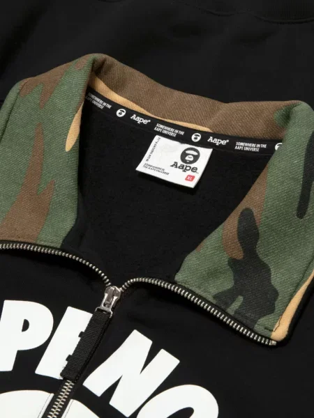 Με κολάρο πουλόβερ Aape By *a Bathing Ape® με σχέδιο παραλλαγής μαύρο