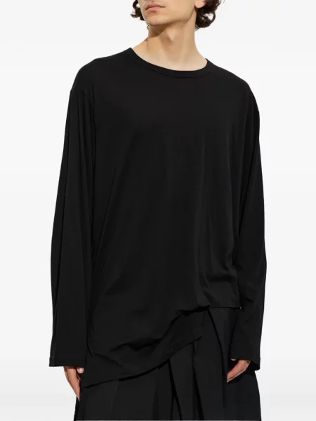 Ασύμμετρη μακρύς μπλούζα Yohji Yamamoto μαύρο