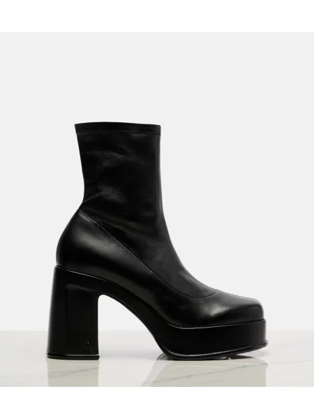 Kožené členkové čižmy Jimmy Choo orezané čierna