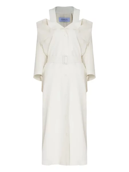 Rochie midi Gloria Coelho până la genunchi de costum alb