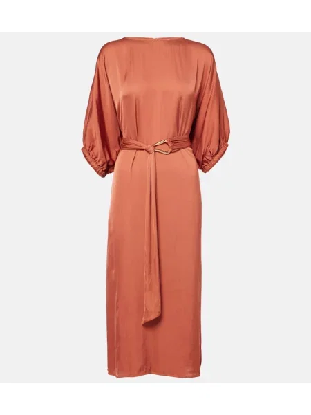 Saténové oblekové midi šaty Velvet po kolená oranžová