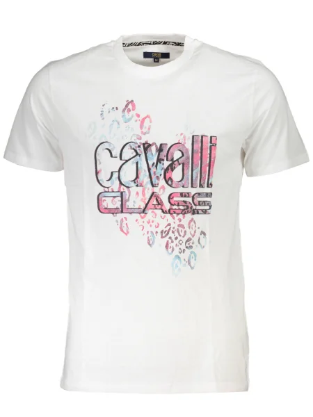 Tricou Cavalli Class scurt alb
