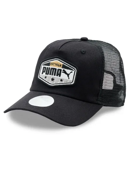 Шапка с козирка Puma с десен черно
