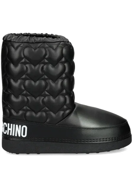 Matlasat botine Love Moschino cu imagine negru