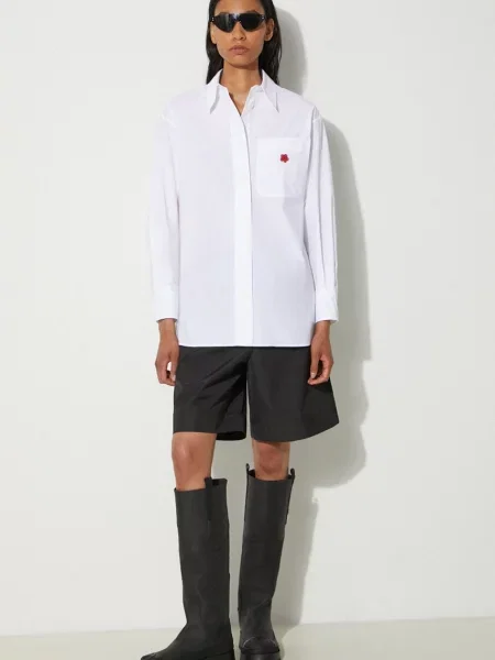 Kenzo camasa din Boke Flower Oversized Shirt femei cu guler clasic relaxed alb