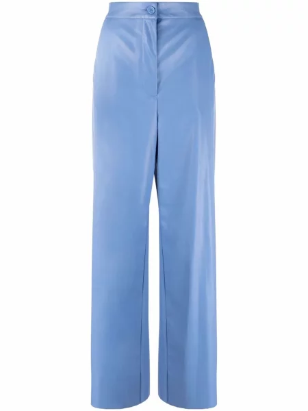 Spodnie Mm6 Maison Margiela skórzane niebieskie