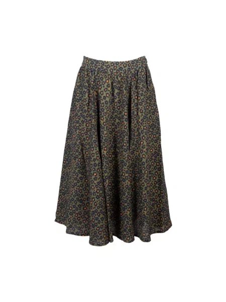 Spódnica midi Kenzo w kwiatki do kolan z nadrukiem zielona
