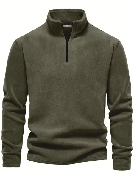 Pulover Dewberry iz flisa s stoječim ovratnikom kaki