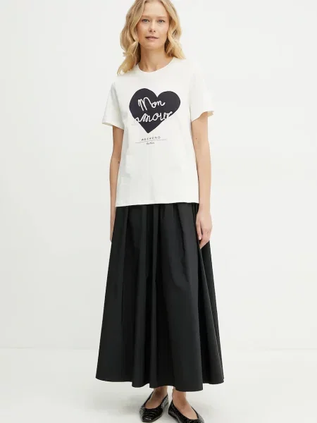 T-shirt z nadrukowanym motywem i logo model ‘TEIERA’ Max Mara Weekend biała