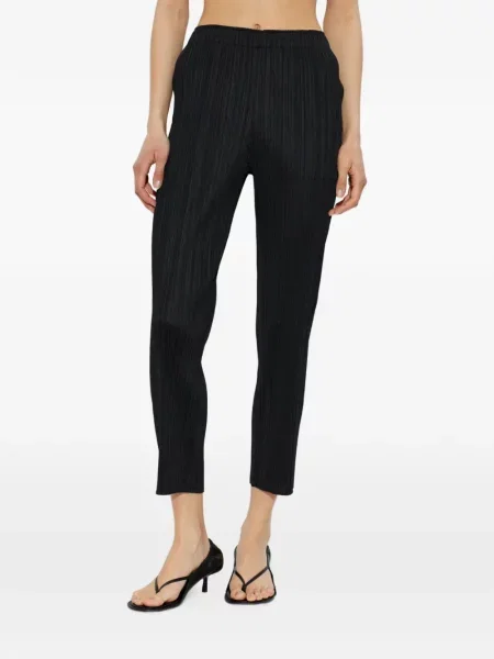 Hlače Pleats Please Issey Miyake crna