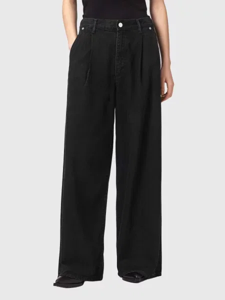 AllSaints Plisované rifle HAZE denim čierny