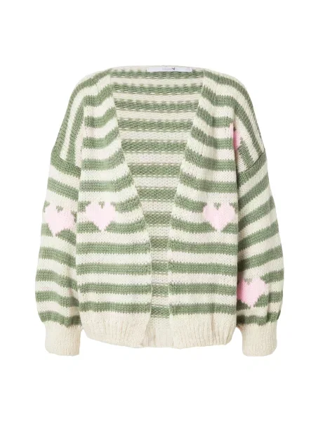 Hailys Pulover verde pastel / rosé alb