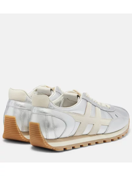 Sneakerși Hogan din piele argintiu