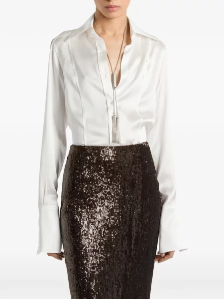 Cămașă Balmain din satin alb