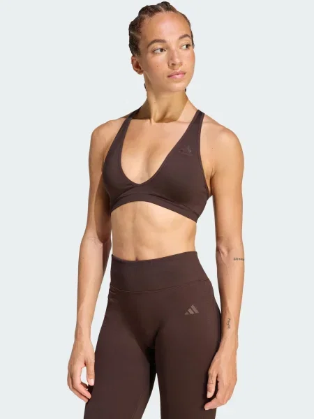 ADIDAS PERFORMANCE Sutien sport Essentials ciocolatiu