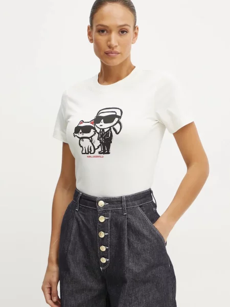 Karl Lagerfeld tricou din femei bej